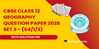CBSE Class 12 Geography Set 3 - (64/1/3) Question Paper 2026 with Solution PDF